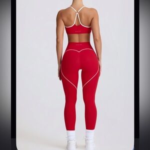 Bo and Tee Soft Active Matching Set in Hot Red M